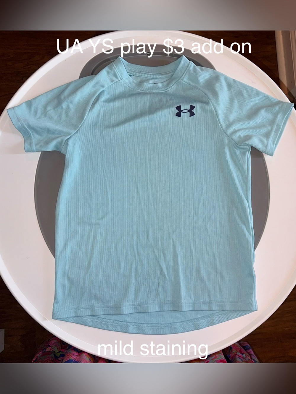 Under Armour Light Blue Short Sleeve Ribbed Performance Tee